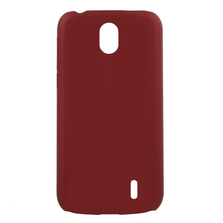 Rubberized PC Hard Mobile Cover for Nokia 1 - Red-1