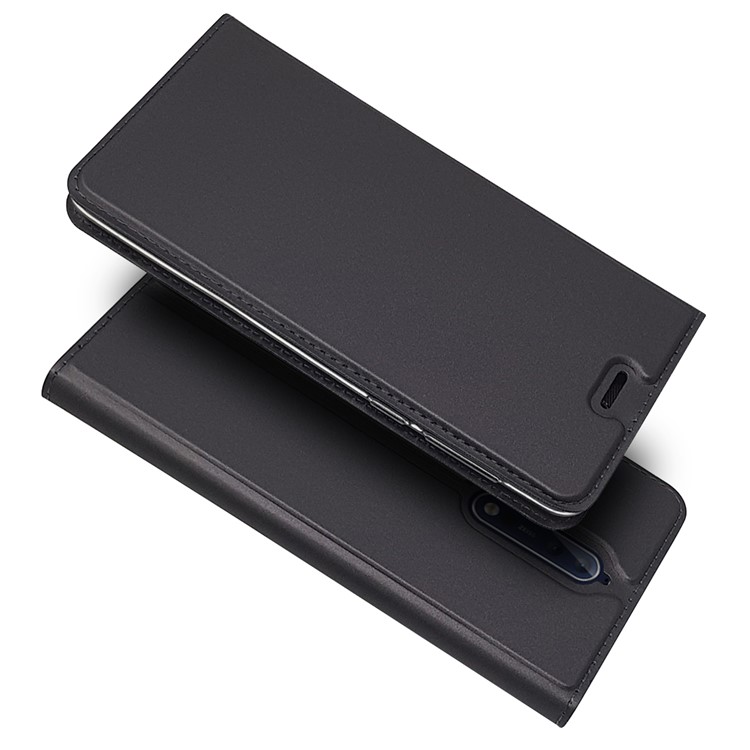Magnetic Leather Card Holder Stand Case for Nokia 8 - Black-2