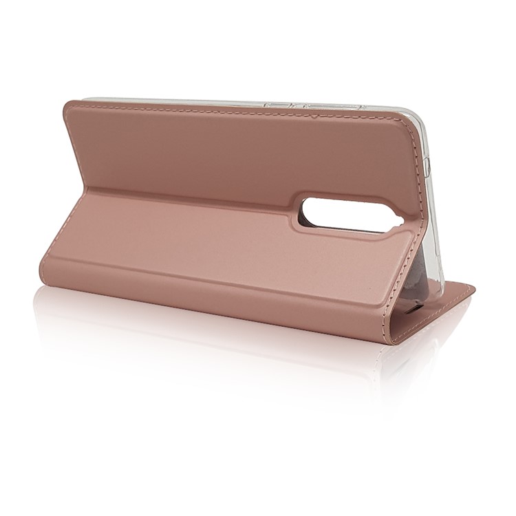 Magnetic Leather Card Holder Mobile Phone Cover with Stand for Nokia 8 - Rose Gold-6