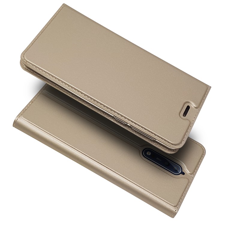 Magnetic PU Leather Flip Stand Cell Phone Case with Card Slot for Nokia 8 - Gold-2