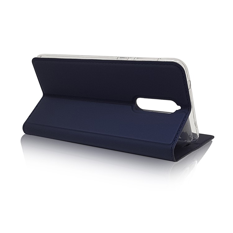 Magnetic Leather Card Holder Protection Phone Cover Shell for Nokia 8 - Dark Blue-6