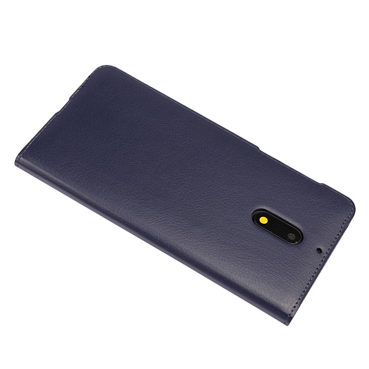 Dual View Window Slim Leather Phone Casing for Nokia 6 (2017) - Dark Blue-4