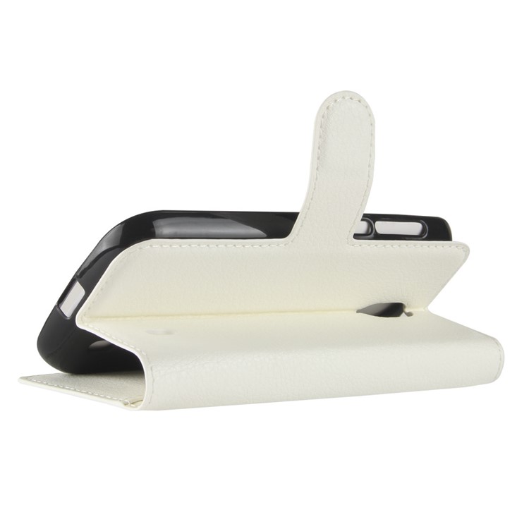 Litchi Texture Wallet Stand Leather Cover for Nokia 1 - White-5