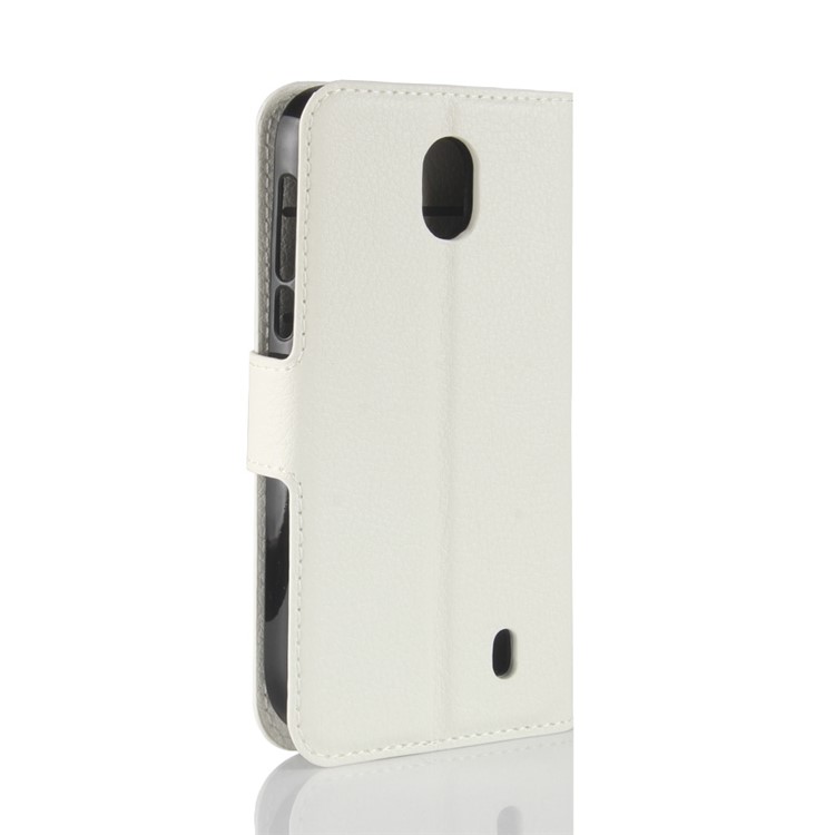 Litchi Texture Wallet Stand Leather Cover for Nokia 1 - White-6