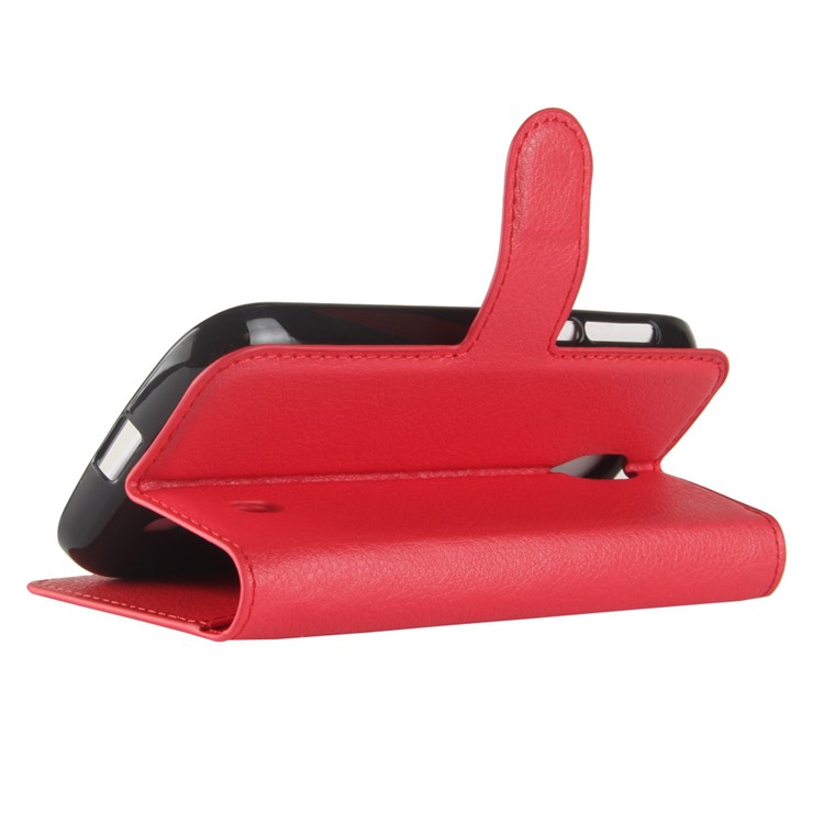 Litchi Texture Wallet Stand Leather Shell for Nokia 1 - Red-5
