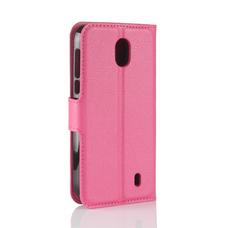 Litchi Texture Wallet Stand Leather Phone Case for Nokia 1 - Rose-6