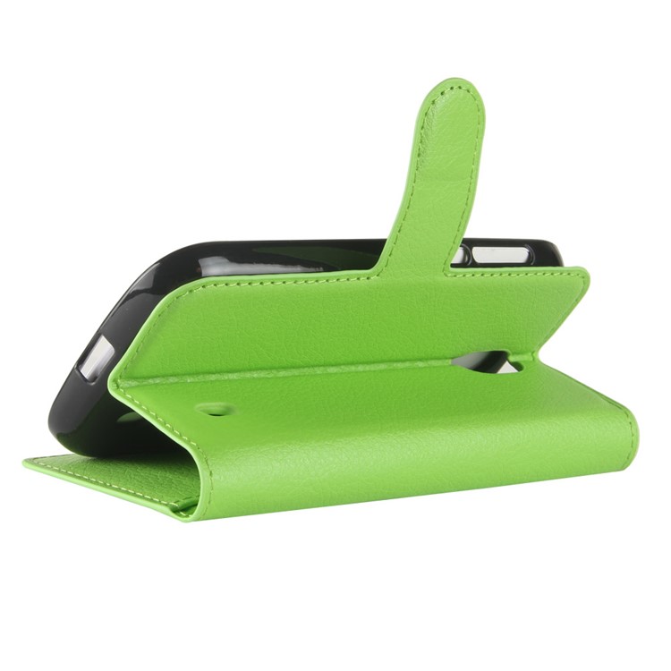 Litchi Texture Wallet Stand Leather Phone Shell for Nokia 1 - Green-5