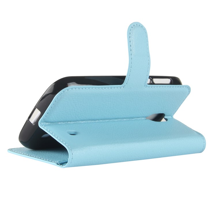 Litchi Texture Wallet Stand Leather Mobile Case for Nokia 1 - Blue-5
