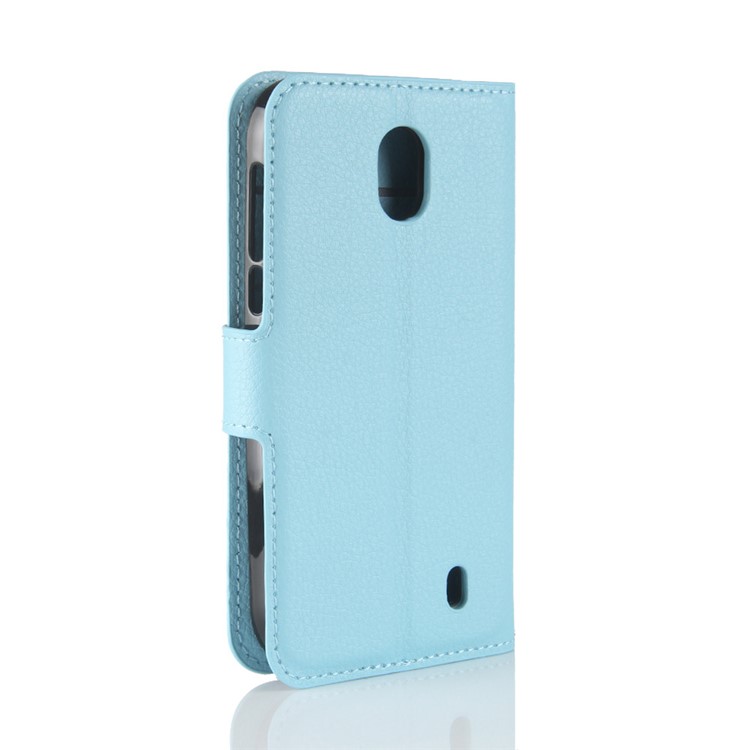 Litchi Texture Wallet Stand Leather Mobile Case for Nokia 1 - Blue-6