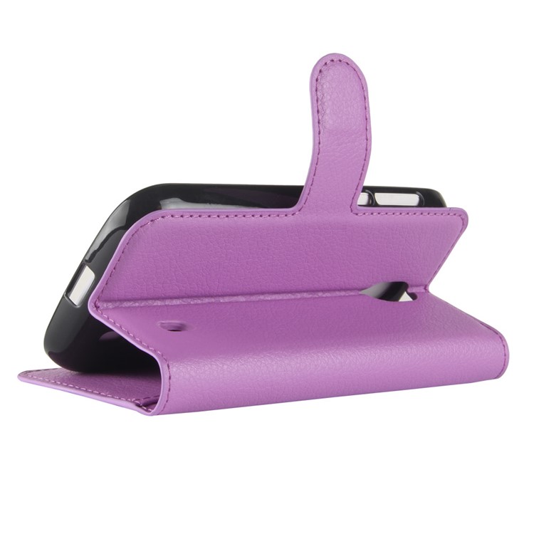 Litchi Texture Wallet Stand Leather Mobile Cover for Nokia 1 - Purple-5