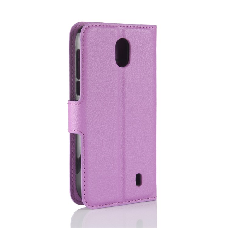 Litchi Texture Wallet Stand Leather Mobile Cover for Nokia 1 - Purple-6