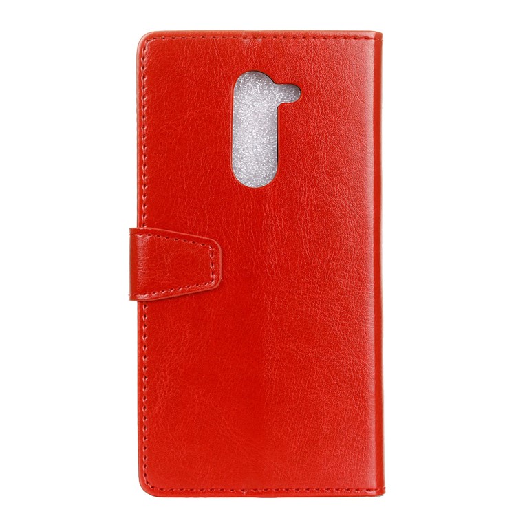 Crazy Horse Texture Wallet Stand Leather Shell for Nokia 7 plus - Red-3