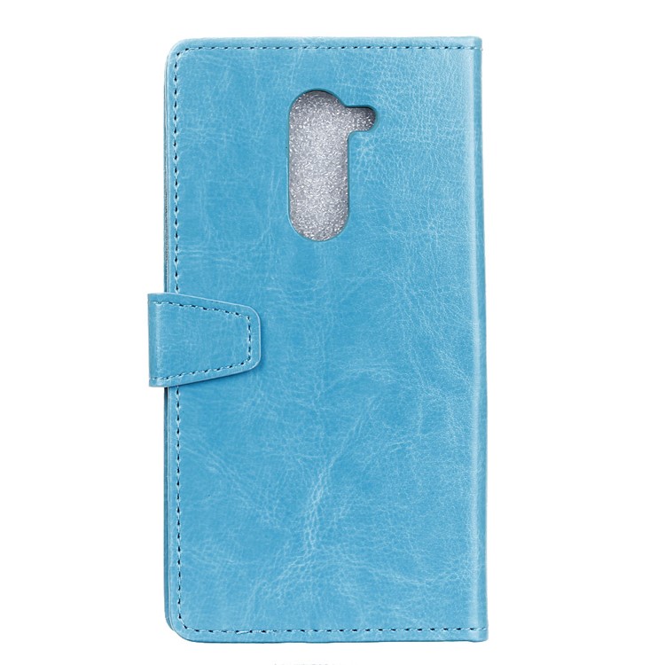 Crazy Horse Texture Wallet Stand Leather Mobile Phone Case for Nokia 7 plus - Blue-3