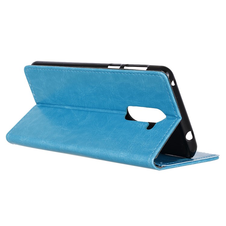 Crazy Horse Texture Wallet Stand Leather Mobile Phone Case for Nokia 7 plus - Blue-4