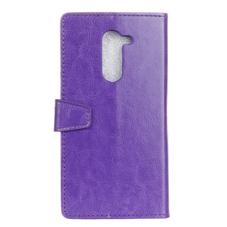 Crazy Horse Texture Wallet Stand Leather Cell Phone Case for Nokia 7 plus - Purple-3
