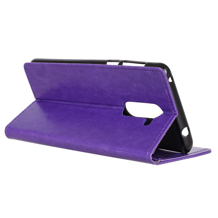 Crazy Horse Texture Wallet Stand Leather Cell Phone Case for Nokia 7 plus - Purple-4