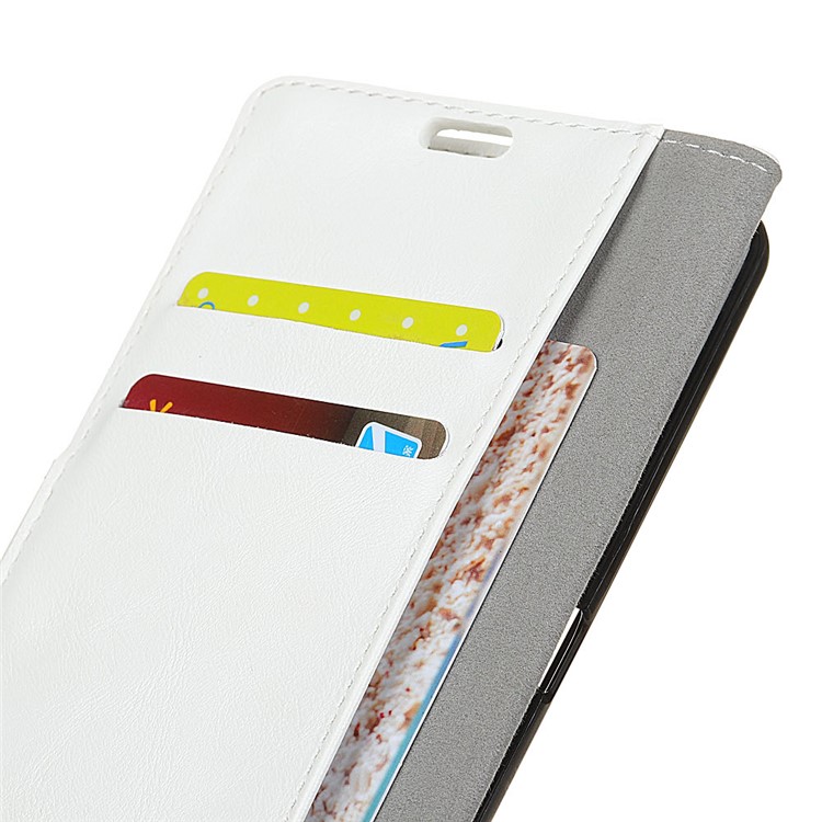Crazy Horse PU Leather Wallet Mobile Phone Shell for Nokia 7 plus - White-2