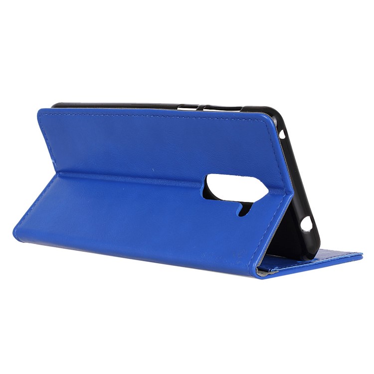 Crazy Horse Card Holder Leather Mobile Casing for Nokia 7 plus - Blue-5