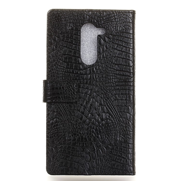 For Nokia 7 plus Crocodile Texture PU Leather Wallet Stand Case - Black-2
