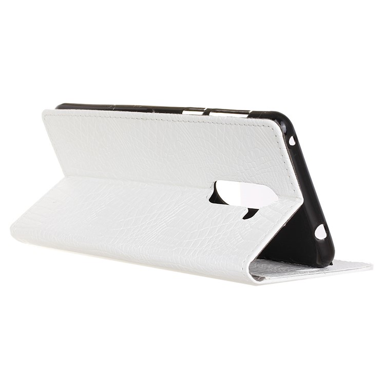 For Nokia 7 plus Crocodile Texture Stand Leather Wallet Mobile Phone Cover - White-5