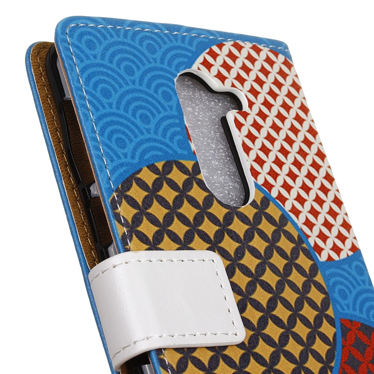 For Nokia 7 plus Patterned PU Leather Wallet Stand Phone Case - Seamless Circle Pattern-4