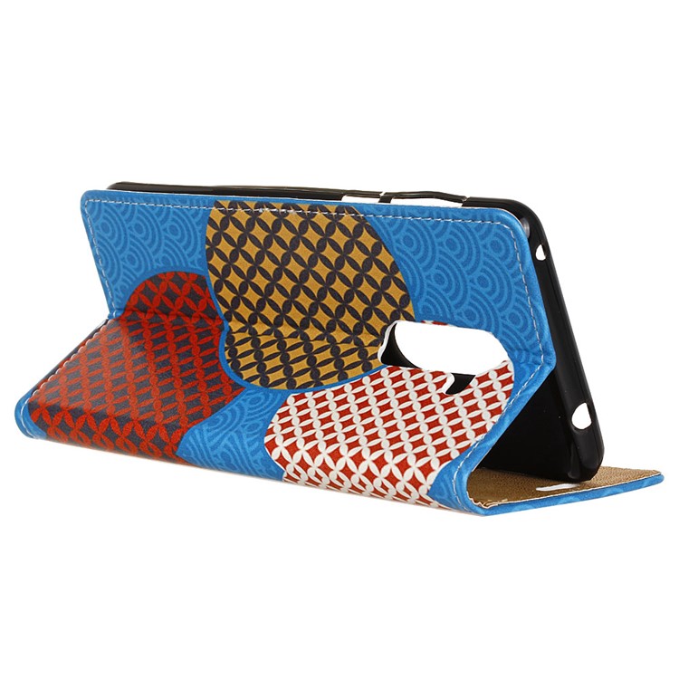 For Nokia 7 plus Patterned PU Leather Wallet Stand Phone Case - Seamless Circle Pattern-5