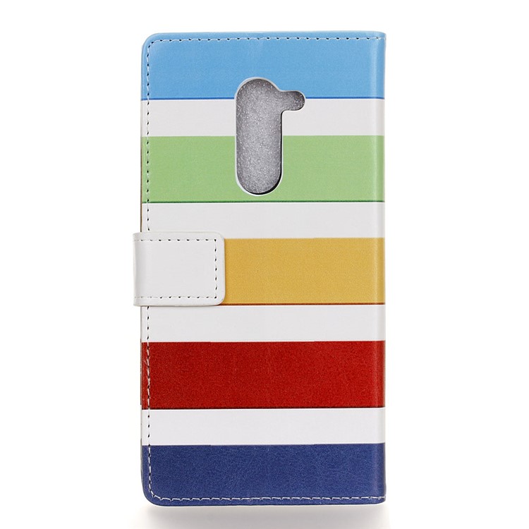 For Nokia 7 plus Patterned PU Leather Wallet Stand Mobile Shell - Colorized Stripes-2