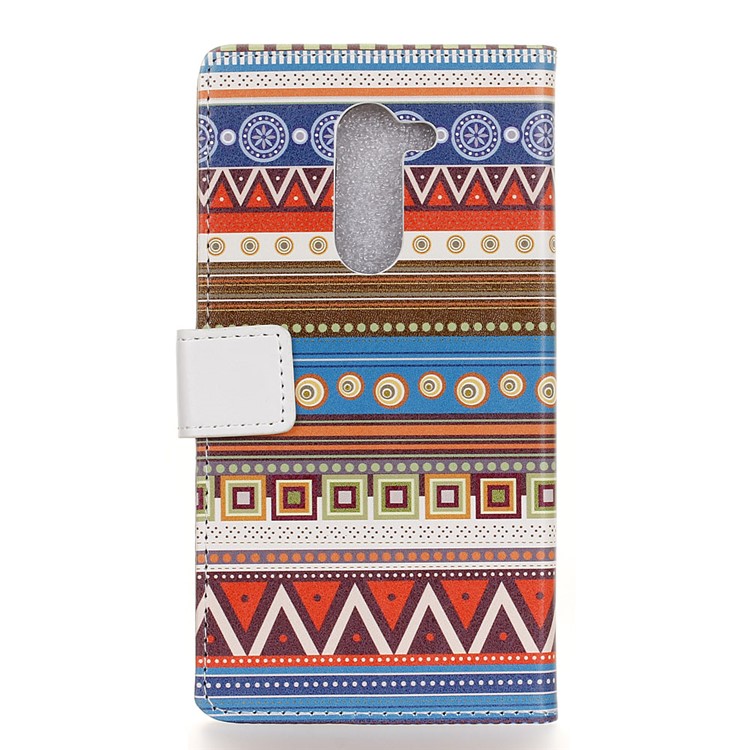 For Nokia 7 plus Patterned PU Leather Wallet Stand Mobile Case - Tribal Geometric Figure-2