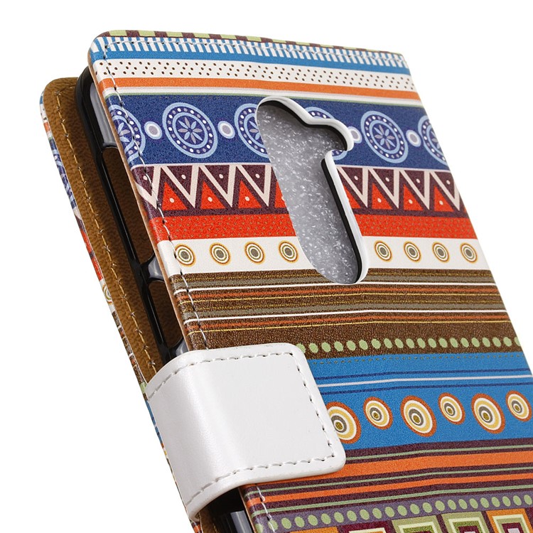 For Nokia 7 plus Patterned PU Leather Wallet Stand Mobile Case - Tribal Geometric Figure-3