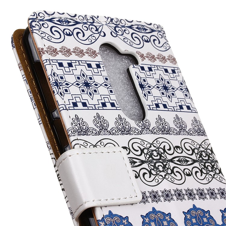 For Nokia 7 plus Patterned PU Leather Wallet Stand Mobile Phone Cover - Ethnic Pattern-3