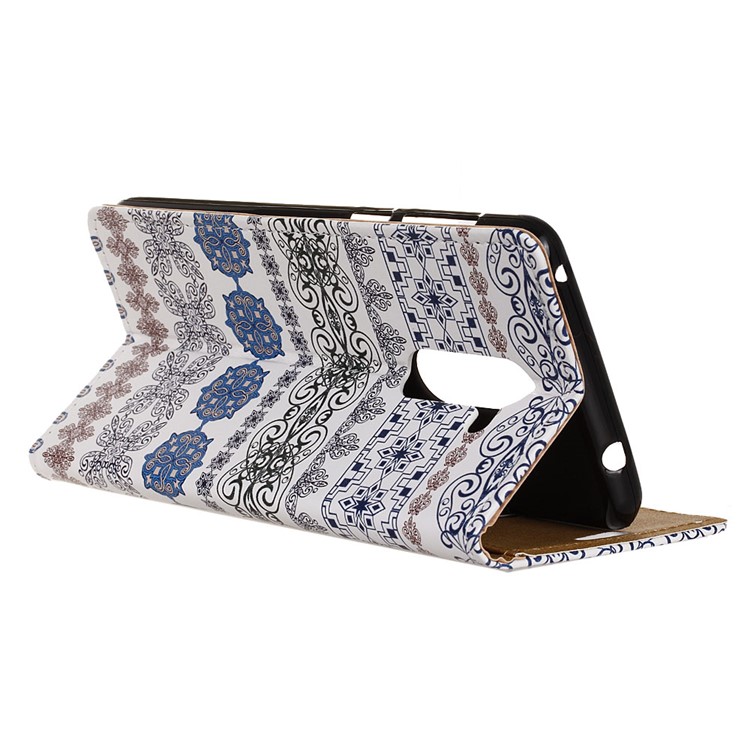 For Nokia 7 plus Patterned PU Leather Wallet Stand Mobile Phone Cover - Ethnic Pattern-4