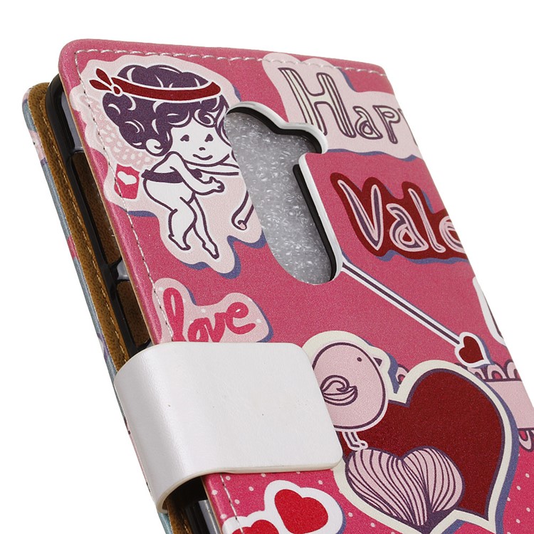 For Nokia 7 plus Patterned PU Leather Wallet Stand Protective Cover - Kissing Lovers-3