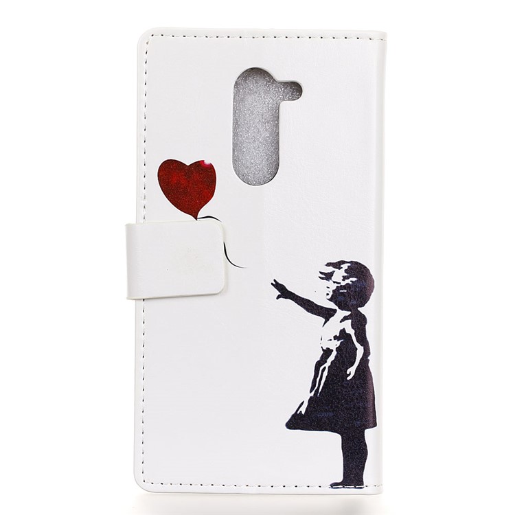 For Nokia 7 plus Patterned PU Leather Wallet Stand Flip Cover - Girl Releasing Balloon-2