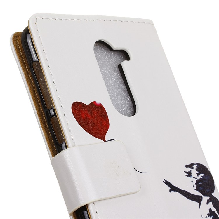 For Nokia 7 plus Patterned PU Leather Wallet Stand Flip Cover - Girl Releasing Balloon-3