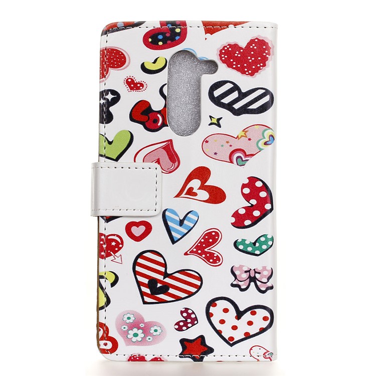 For Nokia 7 plus Patterned PU Leather Wallet Phone Accessory Case - Hearts and Bowknots-2