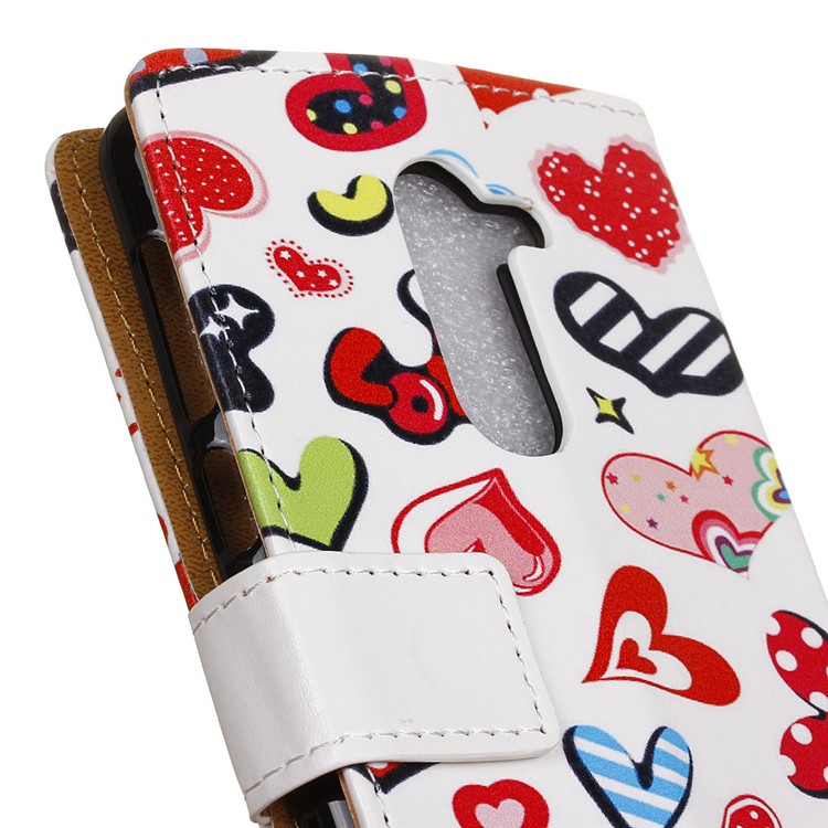 For Nokia 7 plus Patterned PU Leather Wallet Phone Accessory Case - Hearts and Bowknots-3