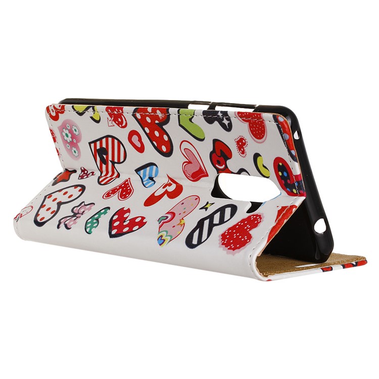 For Nokia 7 plus Patterned PU Leather Wallet Phone Accessory Case - Hearts and Bowknots-4