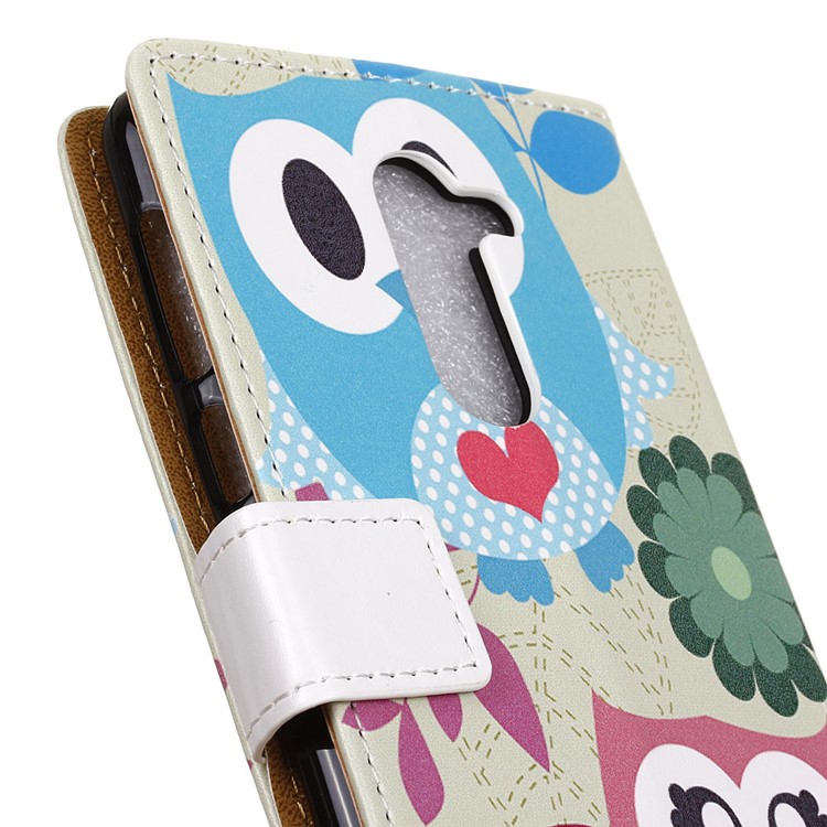 For Nokia 7 plus Patterned PU Leather Stand Card Holder Case - Owl Lovers-3