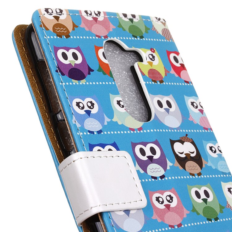 For Nokia 7 plus Patterned PU Leather Wallet Case Mobile Accessory - Multiple Colorful Owls-3