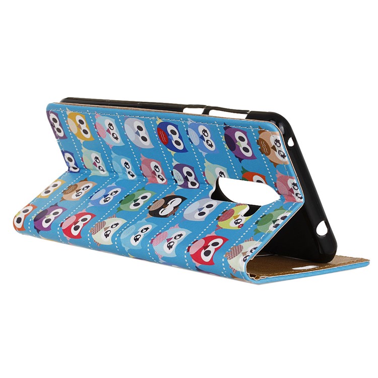For Nokia 7 plus Patterned PU Leather Wallet Case Mobile Accessory - Multiple Colorful Owls-4