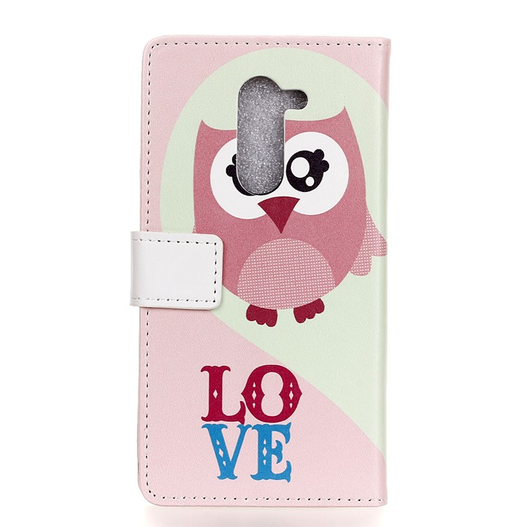 For Nokia 7 plus Patterned PU Leather Wallet Mobile Casing - Owl and Love Word-2