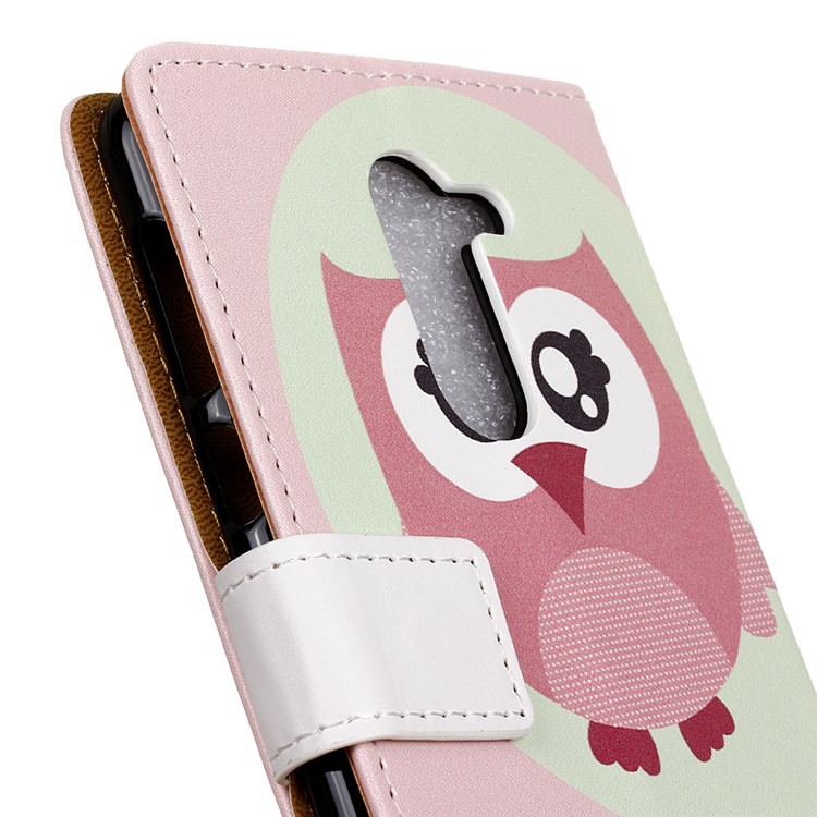 For Nokia 7 plus Patterned PU Leather Wallet Mobile Casing - Owl and Love Word-3