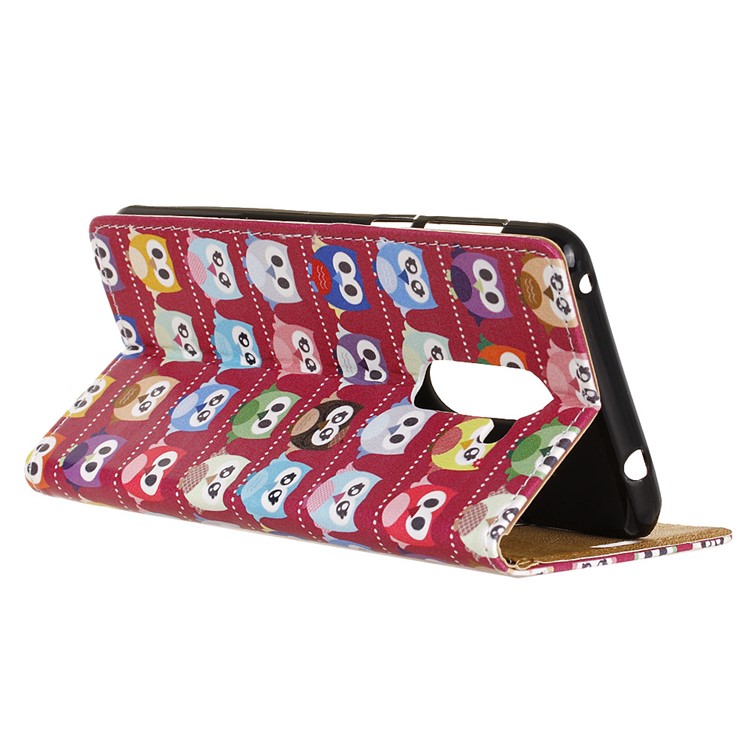 For Nokia 7 plus Patterned PU Leather Wallet Phone Shell - Lovely Little Owls-4