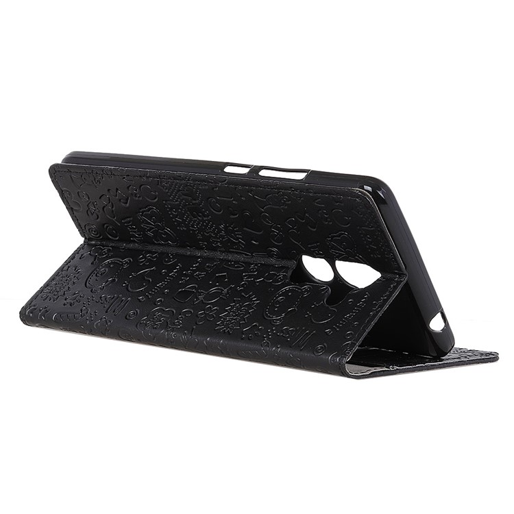 Cartoon Graffiti Wallet Stand Flip Leather Case for Nokia 7 plus - Black-5