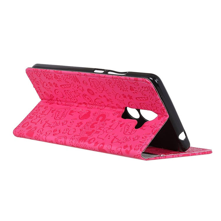 Cartoon Graffiti Wallet Stand Flip Leather Phone Case for Nokia 7 plus - Rose-5
