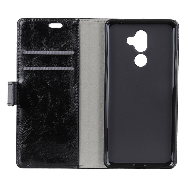 Crazy Horse Texture Wallet Stand Leather Case for Nokia 7 plus - Black-5