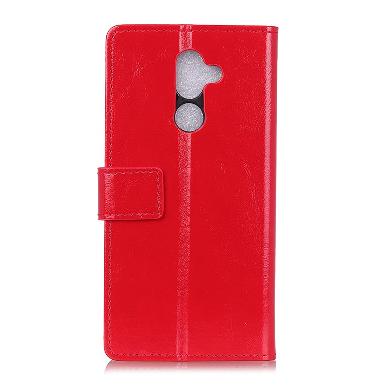 Crazy Horse Texture Wallet Stand Leather Shell for Nokia 7 plus - Red-3