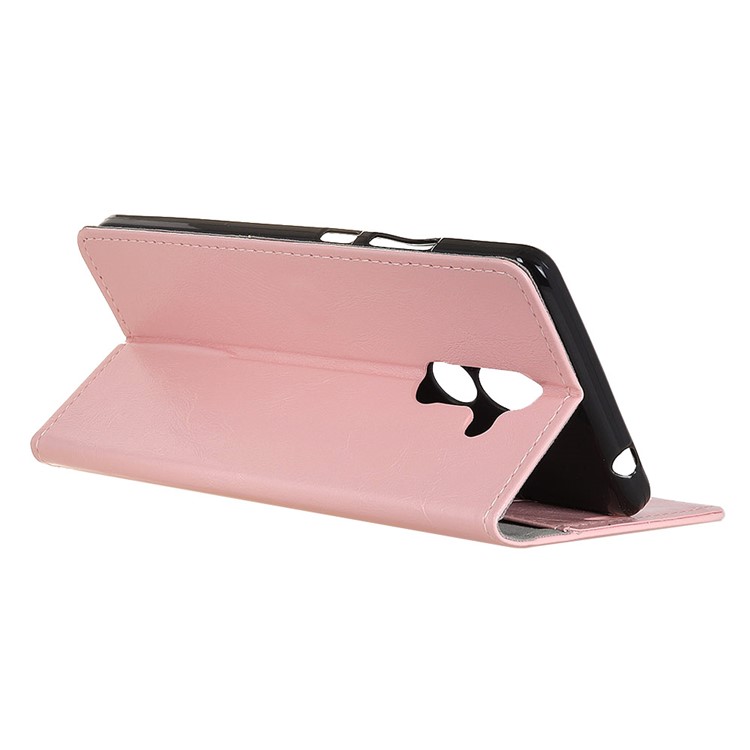 Crazy Horse Texture Wallet Stand Leather Phone Case for Nokia 7 plus - Pink-2