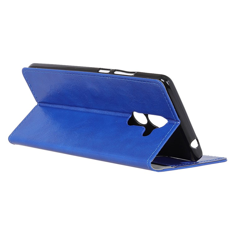 Crazy Horse Texture Wallet Stand Leather Mobile Cover for Nokia 7 plus - Blue-2