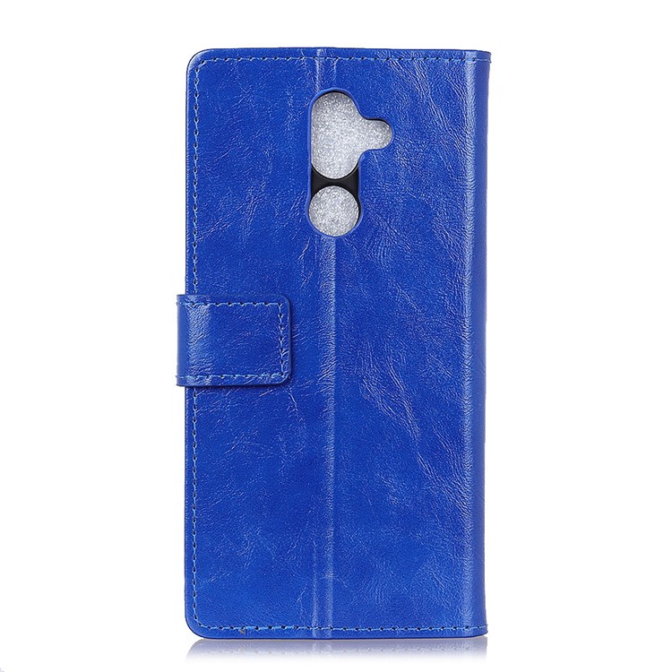 Crazy Horse Texture Wallet Stand Leather Mobile Cover for Nokia 7 plus - Blue-4